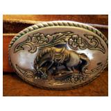 Mirror Wood Jewelry Boxes Including Contents And Western Leather Belts With Buckles