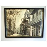 Framed Water Color And Ink Sketches Of Historic Buildings Located In The French Quarter, Of New Orle