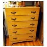Perminized Mengel 5 Drawer Chest Of Drawers, 45.5" x 34.5" x 19"