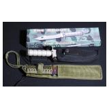 Frost Cutlery "The Scout I" Survival Knife With Sheath And Sharpening Stone, New In Box And Combat R