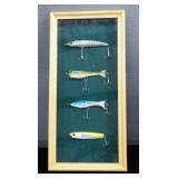 Colorful Lures In Display Case 15.75" x 7.5", Total Qty 4 Lures