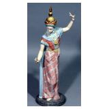 Lladro French Porcelain Siamese Girl Dancer Figurine, Retired 1993, 13"H