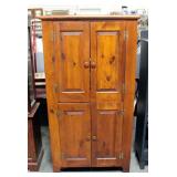 Armoire Style Multi-Media Center with Pine Finish, 71.5"H x 36"W x 22.5"D