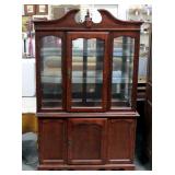 Two Piece Lighted China Hutch, 79"H x 46"W x 14"D