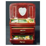 Costume Jewelry And 3-Drawer Jewelry Box