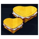 Longaberger Baskets, MJP 2000 and MDP 1999 Heart Shaped Baskets With Lids