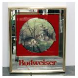 Budweiser Crappie Advertising Mirror, Framed 16.5" x 14"