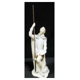 Lladro French Porcelain "The Quest" Don Quixote Kneeling With Lance, Retired 1998, 14.5"H