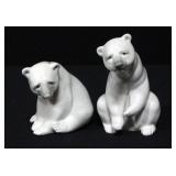Lladro French Porcelain Bear Cubs, Qty 2