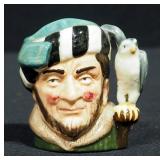 Royal Doulton English Porcelain "The Falconer" Toby Mug, Signed, 2.5"H