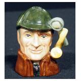 Royal Doulton English Porcelain, "The Sleuth" Toby Mug, 2.5"H