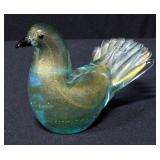 Murano Green Crystal Dove, 4.5"H