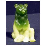 Jade Colored Composite Bear, 6"H