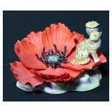 Border The Imagined World Of Fleur Cowles Fine Bone China "Leopard On Red Poppy", 5"W