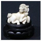 Netsuke Horse On Wood Base