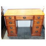 Double Pedestal Eight-Drawer Student Desk, 28.5"H x 42"W x 20.5"D