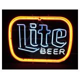 Miller Lite Neon Beer Sign, 20" x 26", Powers Up