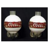 Coors Electric Wall Sconces, Powers Up, Qty 2
