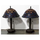Tiffany Style Table Lamps, 24"H, Qty 2