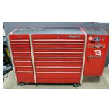 Snap-On Rolling 16 Drawer Tool Chest, With Add On Storage Cabinet, Chest Measures 50"W x 20.5"D x 44