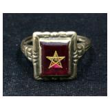 10k Yellow Gold Eastern Star Rings, Qty 2 And Eastern Star Pins (2)