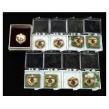 Santa Fe Rail Road Master Operator 10K Safety Award Pins, Qty 9