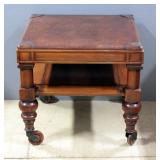 South Cone Handmade Furniture Leather Topped End/Occasional Table, 26"H x 27" x 27"
