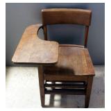 Old-Fashioned School Chair With Arm Table