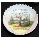 Custard Glass Souvenir Mug Marked "Regency Spring Excelsior Springs, Mo", Yellow Luster Vase Marked 