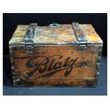Antique Blatz Beer "The Beverage Of Quality", Milwaukee, Wis Wood Slat Crate With Hinged Top And Ori