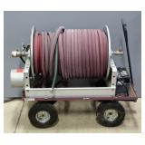 Battery Operated Hose Reel On 4-Wheel Utility Cart