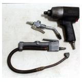 Ingersoll Rand 1/2" Impact Driver, Milton Pneumatic Inflator Gauge And Air Nozzle