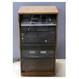 Sony Cabinet With Technics FGServo Automatic Turntable System SL-BD2, Pioneer 8 Disc Multi-Play CD P