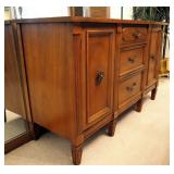 Solid Wood Hutch With 3 Drawers And Storage Cabinets, 31" x 50" x 17.5"