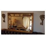Large Decorative Mirror, 30" x 42" And Matching Ceramic Keys