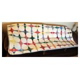 Hand Pieced And Hand Stitched Circle Quilt, 68" x 79"