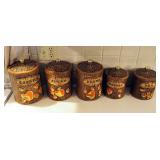 Vintage Treasure Craft Ceramic Canister Set, 5 Pieces