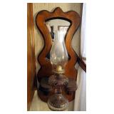 Eagle Oil Lamp With Wood/ Mirrored Wall Holder, Decorative, Mirror, Shelf And More 8 Pieces Total