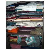 Tennsco Metal Storage Cabinet 72"x 36" x 16" Including Contents, Large Assortment Of Quilting Fabric