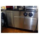 Stainless Steel Powered Storage Cabinet With EZ Fit Cup Storage And Counter Top, 42"H x 28.5"D