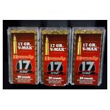 Hornady 17 HMR 17GR V-Max Cartridges, 50 Round Box, Qty 3