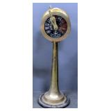 Large Antiqued Brass Engine Room Telegraph, 45"H x Approx 17" Diameter Base, Steampunk, Industrial