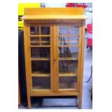 Stickley Style China Cabinet, With Two Glass Doors and Four Shelves, 52"H x 37"W x 16"D