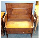 High Backed Entry Seat/Bench With Large Drawer And Dovetail Construction, 42"H X 34"W x 20.5"D