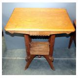 Eastlake Style Side/Occasional Table With Drawer, 29"H x 27.5"W x 20.5"D
