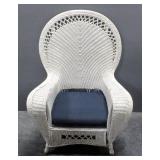 Wicker Chair With Rounded Back and Curved Arms 46"H x 34"W x 33" D