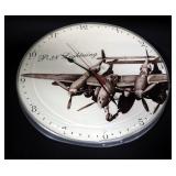 P-38 Battery Operated Wall Clock, 14" Dia