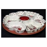 Ceramic Dip Service On A Lazy Susan, Marble Lazy Susan, Kitchen Tools, Antiques Kitchen Gear And Sma