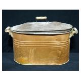 Large Copper Boiler With Metal Lid And Galvanized Steel Bucket