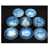 Royal Copenhagen Porcelain Animal Plate Collection Including 70, 71, 72, 74, 75, 76, 78, And 81 Tota